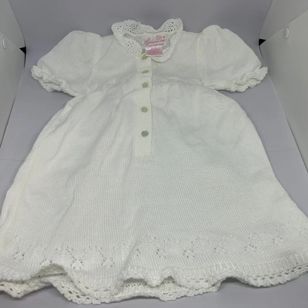 SOPHIE DESS Girls White‎ Crochet Dress Creative Paris Baby 6 Mos.